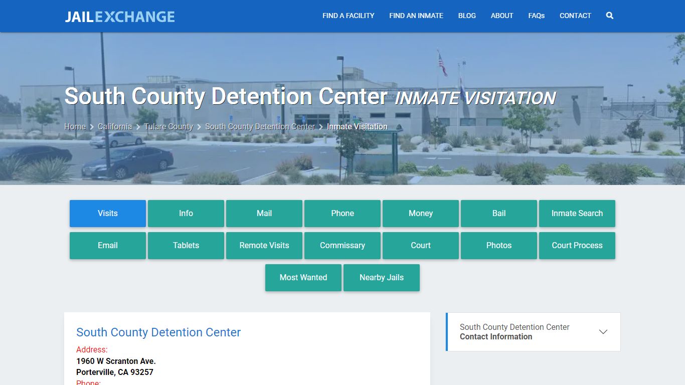 Inmate Visitation - South County Detention Center, CA - Jail Exchange